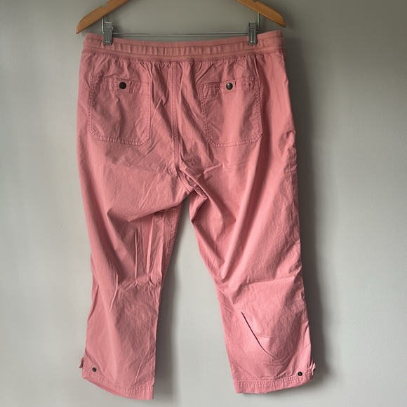 L.L. Bean Pink Pull On stretch Capri pants with Drawstring Waist size L - Picture 3 of 8
